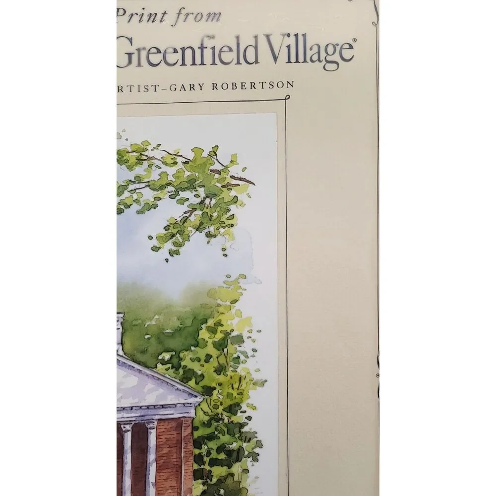 Signed Henry Ford Museum & Greenfield Village Watercolor Print By Gary Robertson